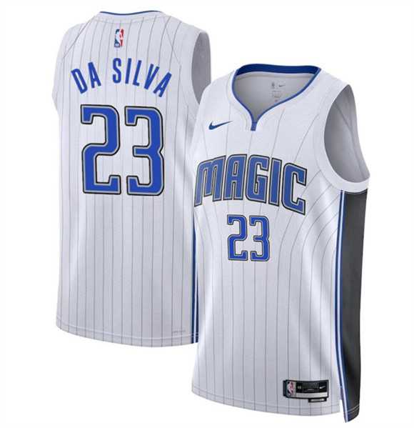 Mens Orlando Magic #23 Tristan Da Silva White 2024 Draft Association Edition Stitched Basketball Jersey Dzhi->orlando magic->NBA Jersey